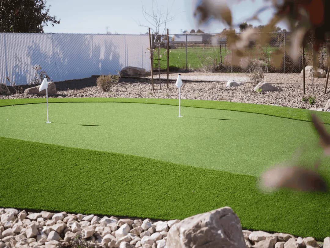 Artificial putting greens project by Felter Landscape in Weber County, Utah